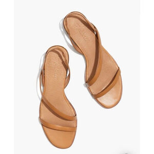 Madewell Heidi Slingback Sandals Sz 8.5 Tan Leather Slingback Boho Summer $98